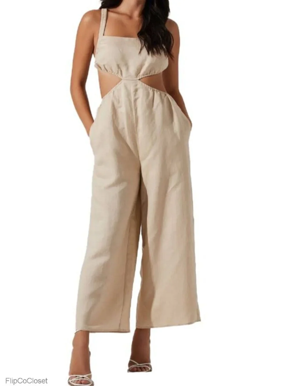 ASTR the label Marise Jumpsuit Sleeveless Linen Blend Zipper